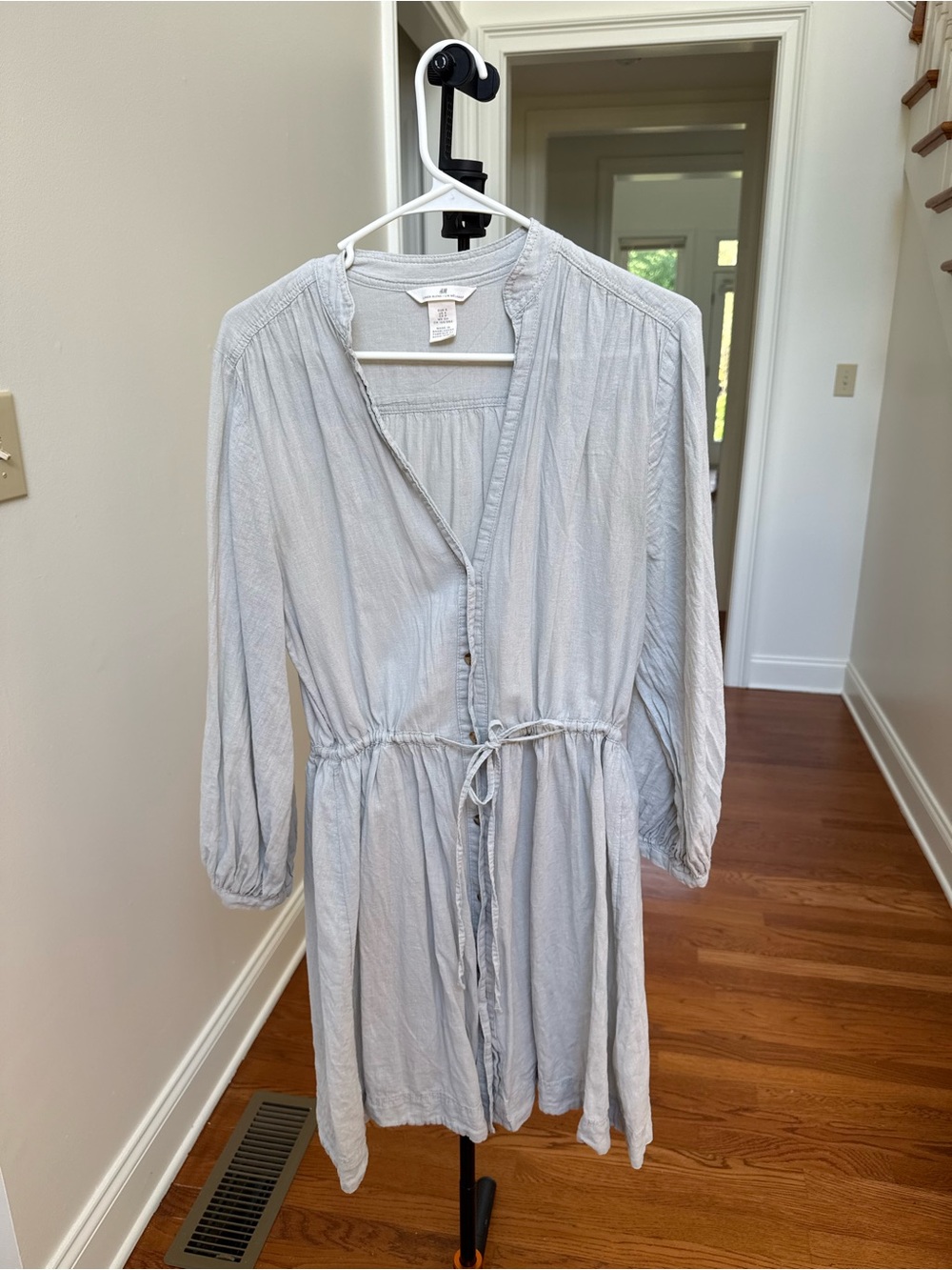 H&M Sage Tie-Waist Dress